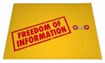 Freedom of information act government documents unsealed envelope.